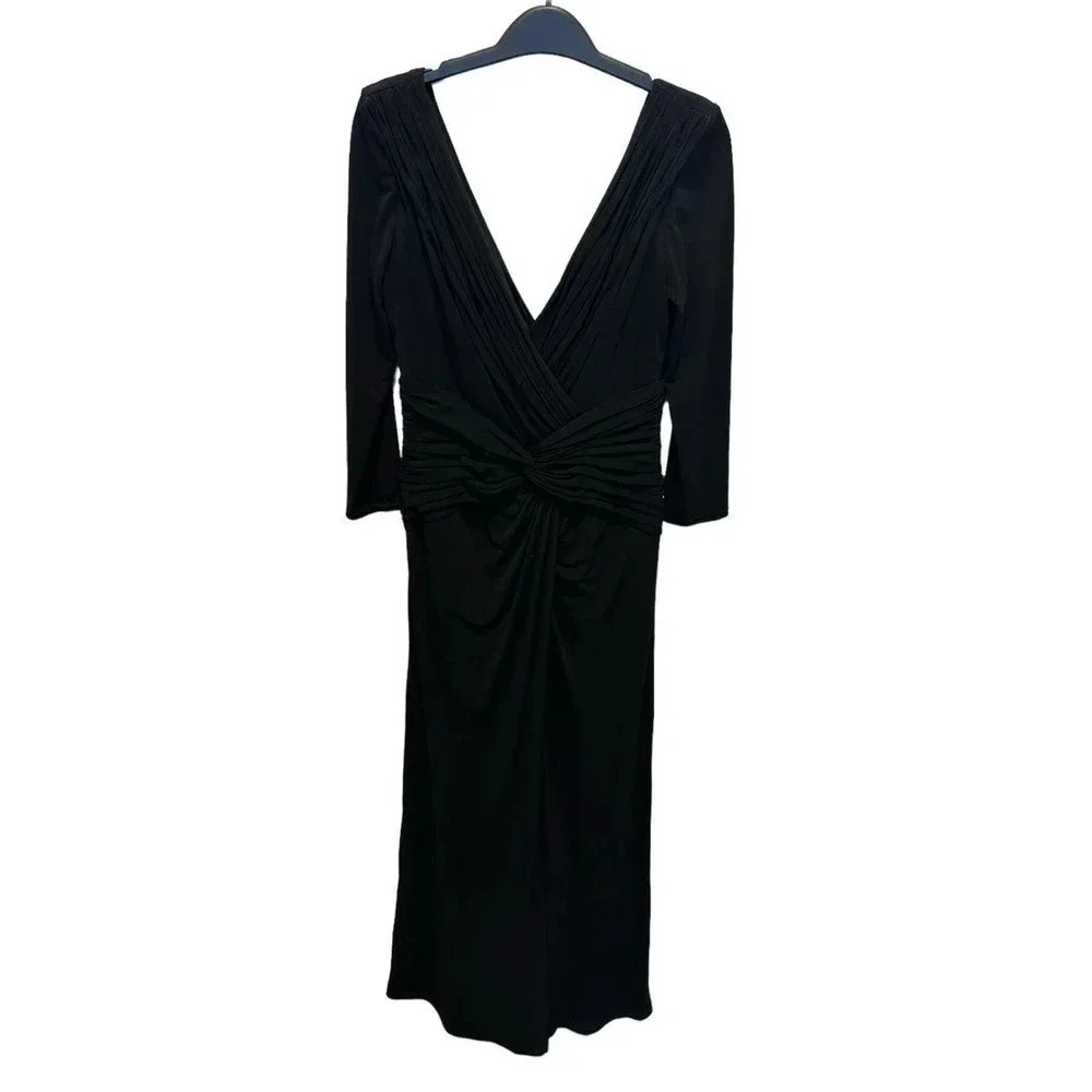 Tadashi Shoji Twist Front Jersey Gown Ruched Long Evening Dress Size M